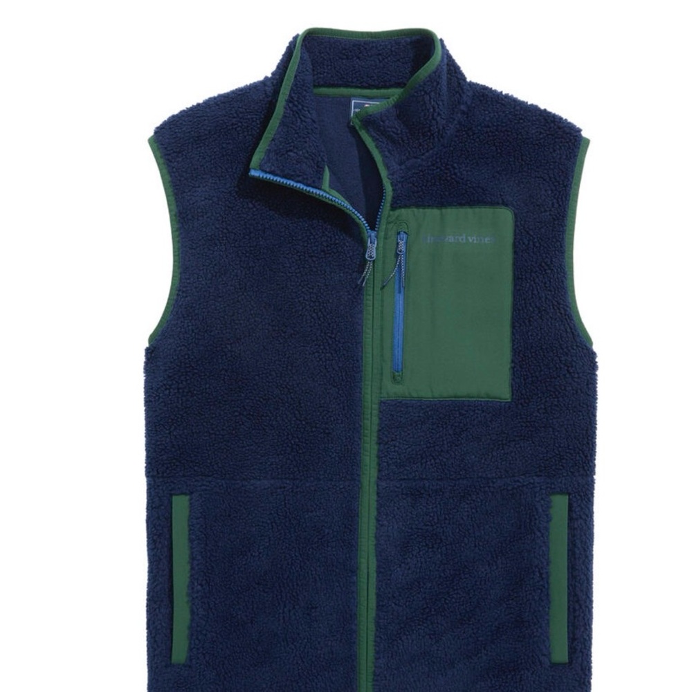 Vineyard Vines Navy and Green Vest